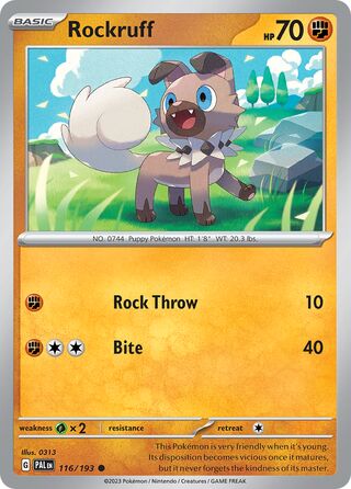 Rockruff 116/279 from Paldea Evolved
