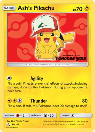 Ash's Pikachu 109/248 from Sun & Moon Promos