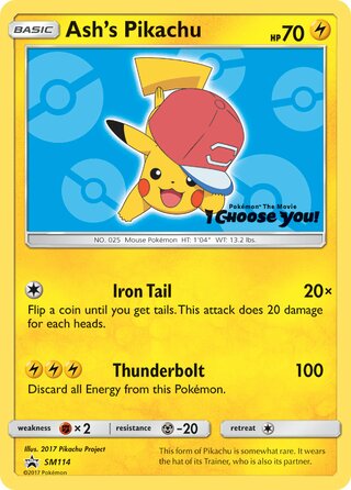 Ash's Pikachu 114/248 from Sun & Moon Promos