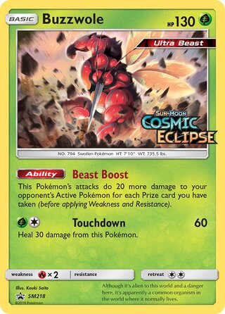 Buzzwole 218/248 from Sun & Moon Promos