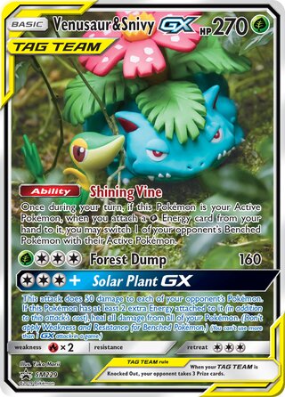 Venusaur & Snivy-GX 229/248 from Sun & Moon Promos