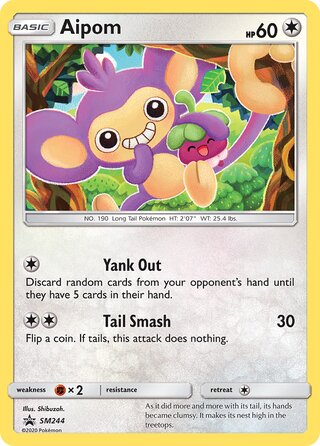 Aipom 244/248 from Sun & Moon Promos
