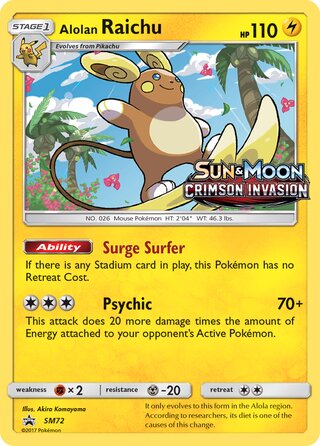 Alolan Raichu 72/248 from Sun & Moon Promos
