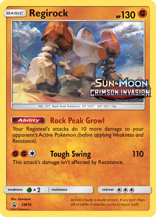 Regirock 74/248 from Sun & Moon Promos