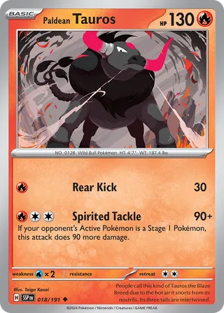 Paldean Tauros 18/252 from Surging Sparks