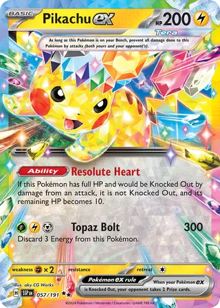 Pikachu ex 57/252 from Surging Sparks
