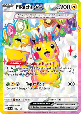 Pikachu ex 219/252 from Surging Sparks