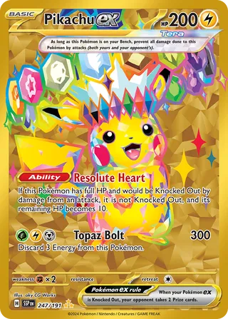 Pikachu ex 247/252 from Surging Sparks