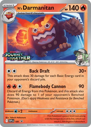 N's Darmanitan 181/209 from Scarlet & Violet Promos
