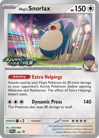 Hop's Snorlax 184/209 from Scarlet & Violet Promos