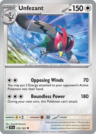 Unfezant 135/218 from Temporal Forces