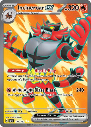 Incineroar ex 187/218 from Temporal Forces